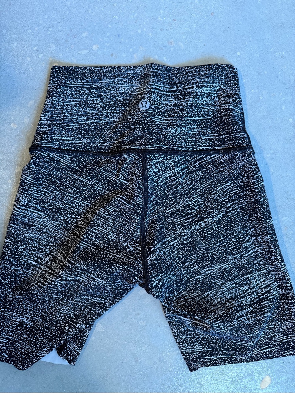 Black Space-Dye High-Waist Active Shorts